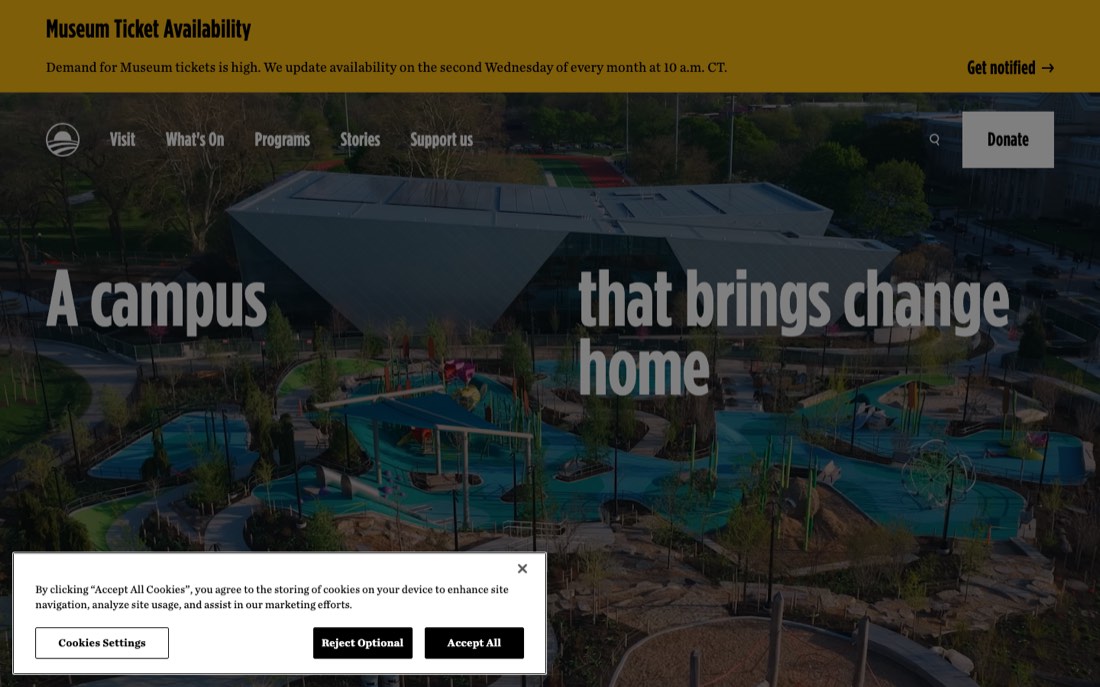 Homepage of Obama Foundation