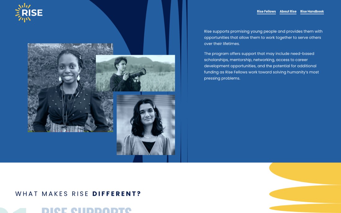 Homepage of Rise